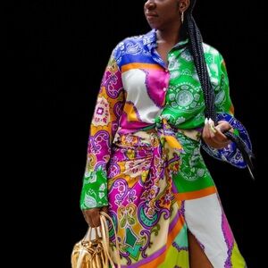 Zara 2pc print skirt set